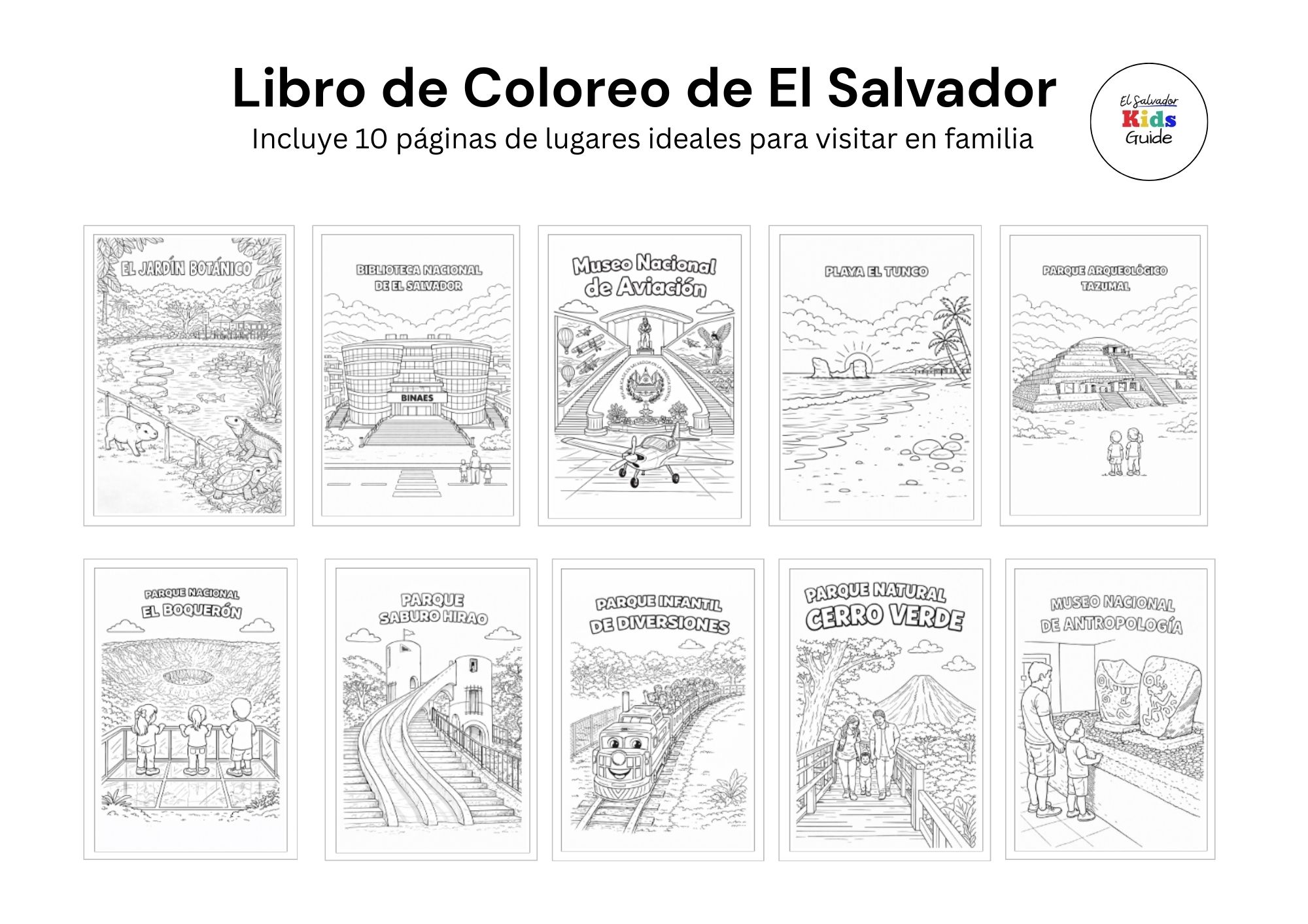Libro para Colorear de El Salvador para Niños