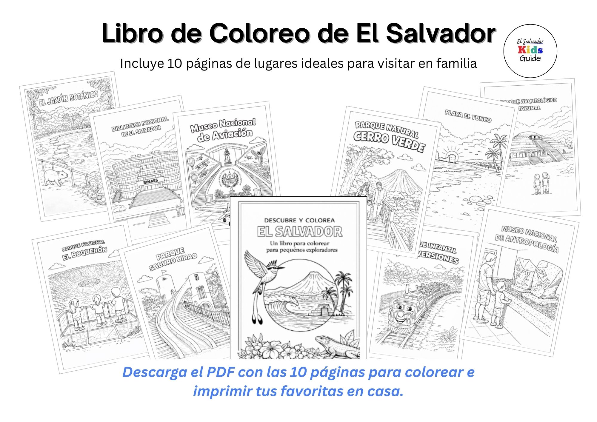 Libro para Colorear de El Salvador para Niños